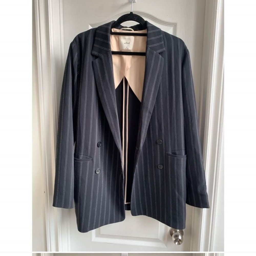 Cherrelle Double-breasted Pinstripe Blazer